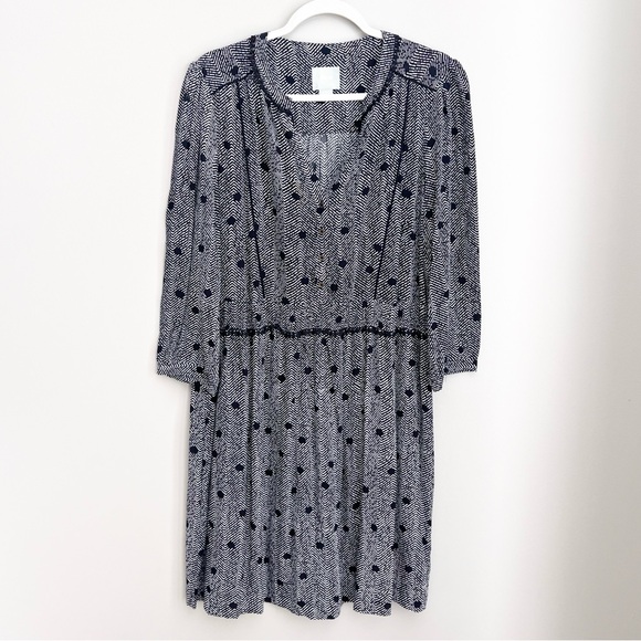 Maeve by Anthropologie Dress Galen Black White Large - Picture 2 of 7